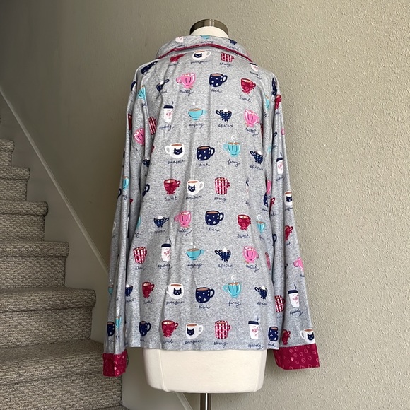 Munki Sz L Coffee Latte Classic Flannel Pajama Top ONLY - Picture 4 of 14